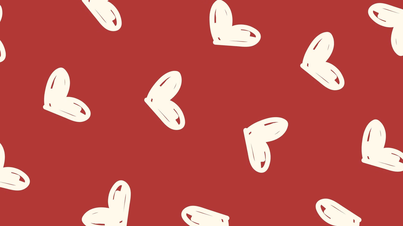 White heart shapes on a red background