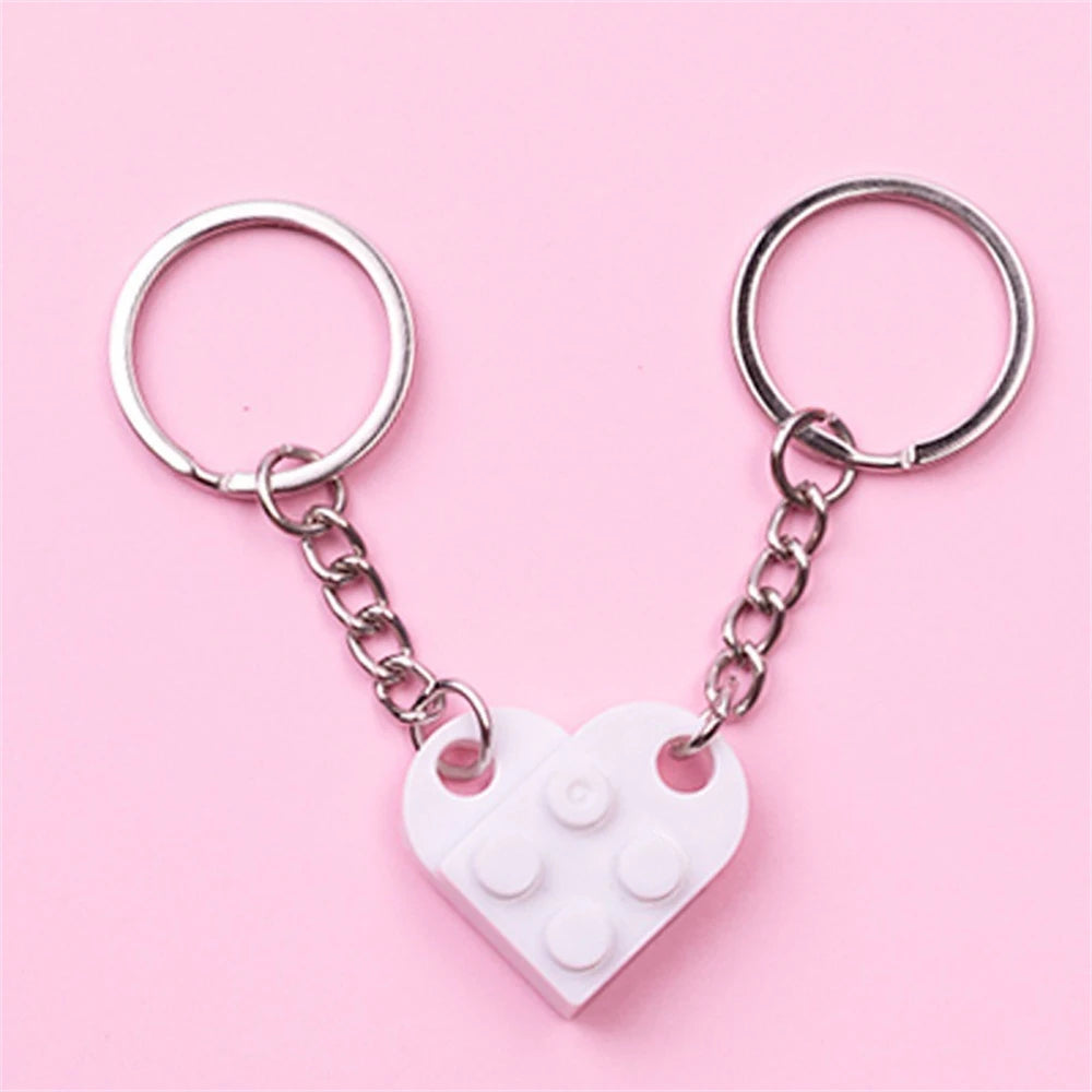 LEGO-Style Heart Keychain Set