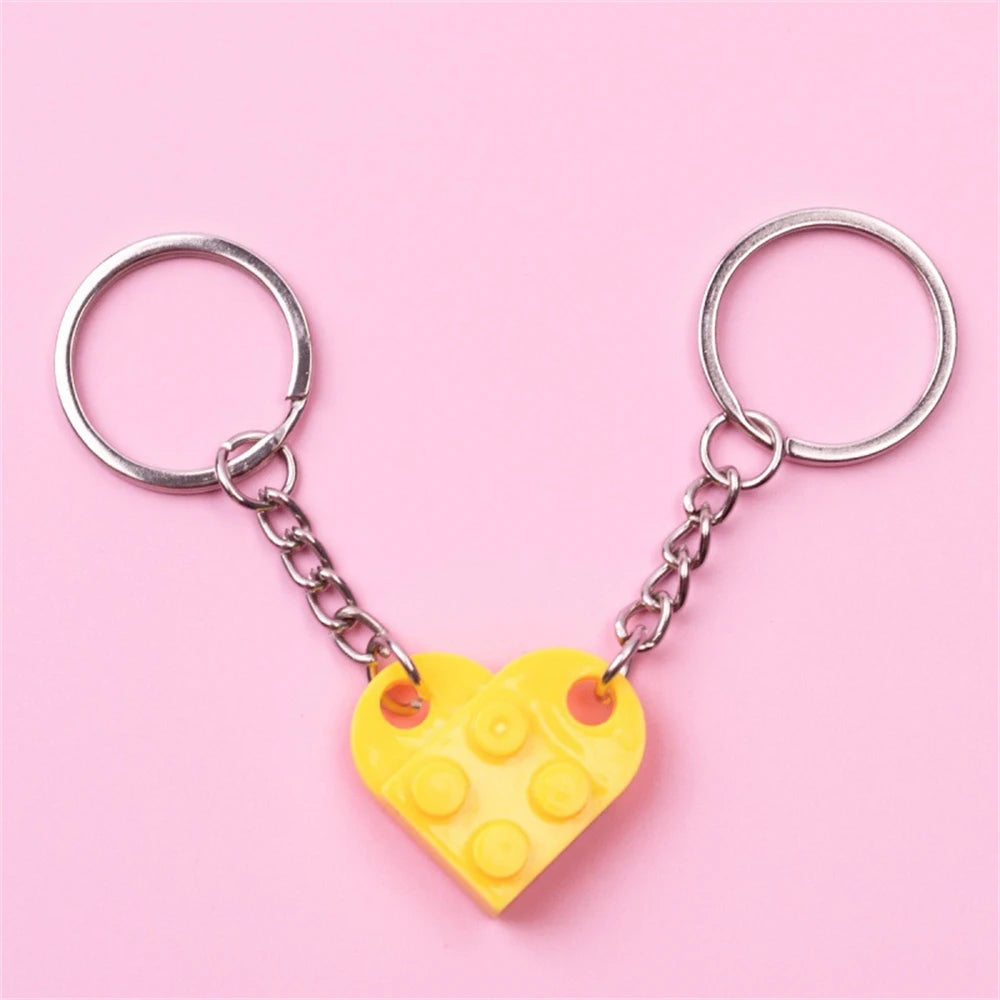 LEGO-Style Heart Keychain Set