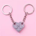 LEGO-Style Heart Keychain Set