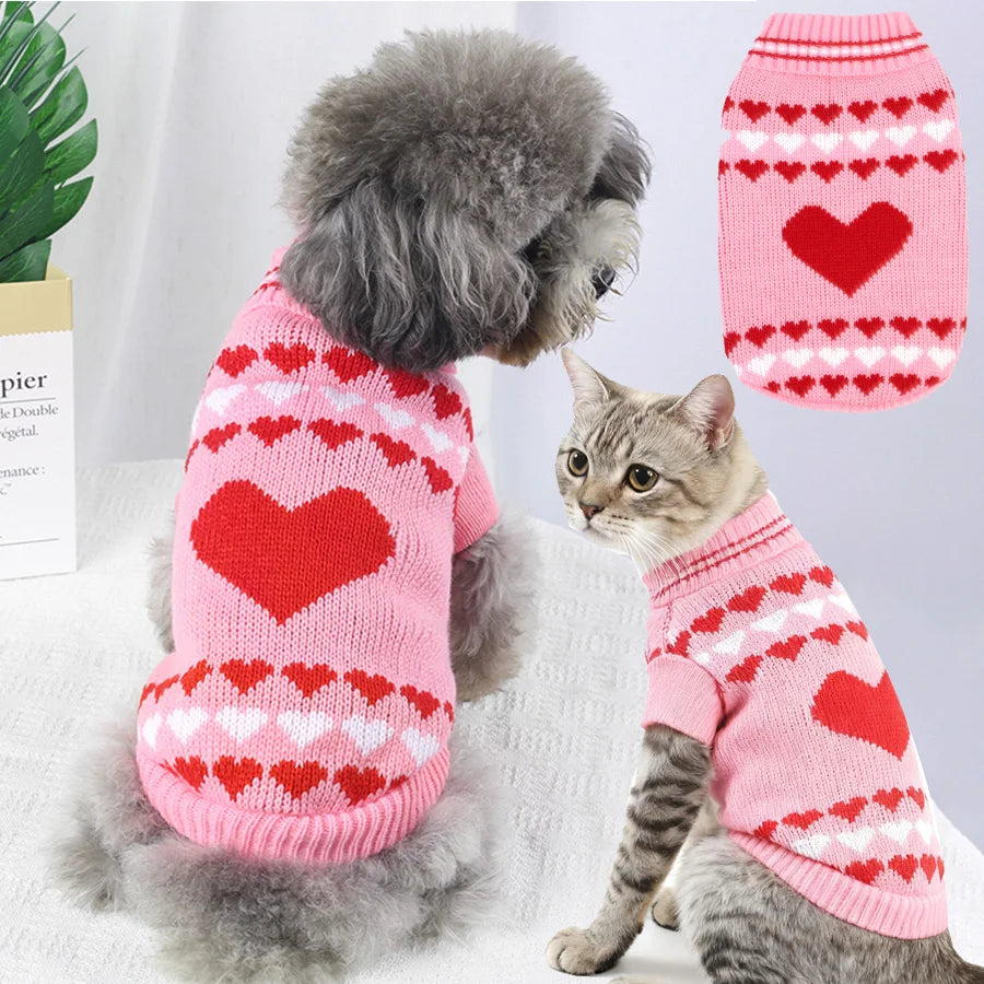 Dog & Cat V-day Sweater